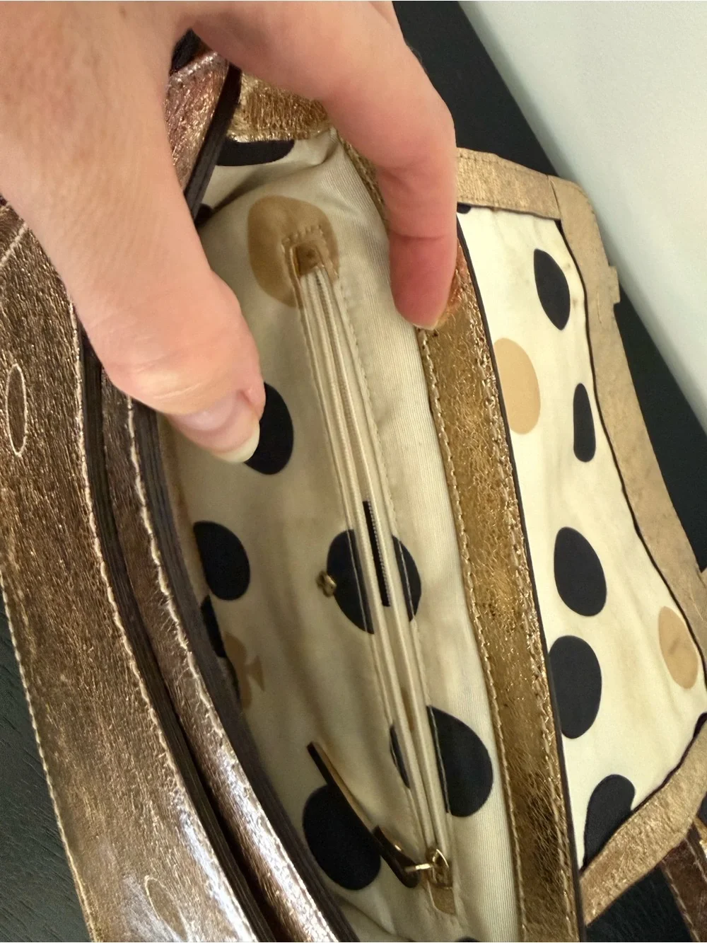Kate Spade Metallic Flicker Scout Gold Messenger Crossbody Bag